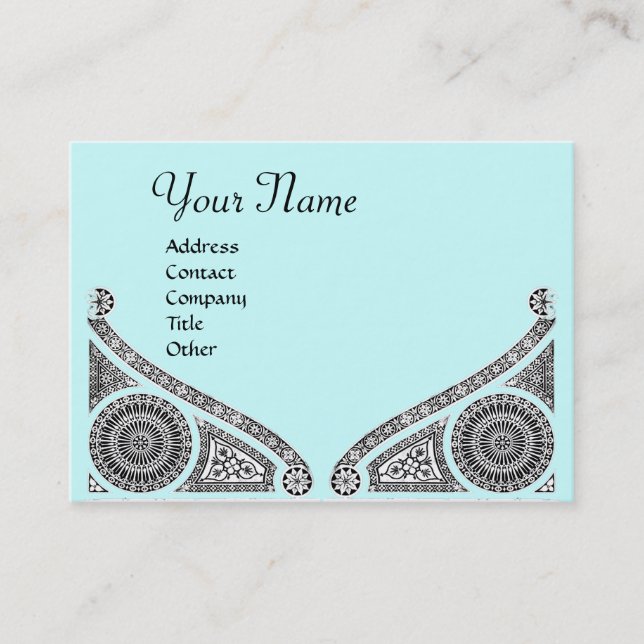 Tarjeta De Visita RENAISSANCE MONOGRAM ,azul (Anverso)