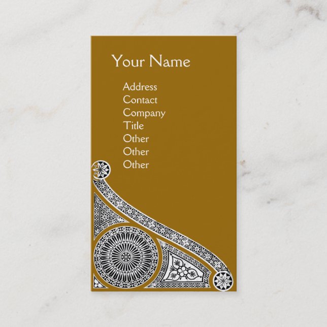 Tarjeta De Visita RENAISSANCE Monograma 1 amarillo (Anverso)