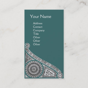 Tarjeta De Visita RENAISSANCE Monograma 1 verde azul