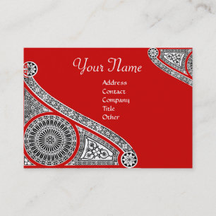 Tarjeta De Visita RENAISSANCE MONOGRAMA 2 rojo