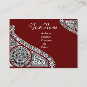 Tarjeta De Visita RENAISSANCE MONOGRAMA 2 rojo