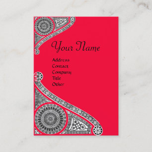 Tarjeta De Visita RENAISSANCE MONOGRAMA 4 rojo