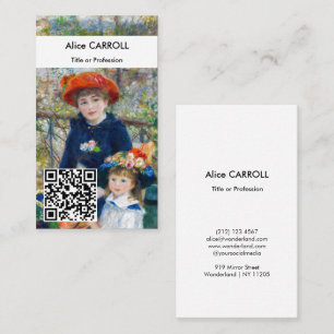 Tarjeta De Visita Renoir - Dos hermanas en la Terraza - Código QR