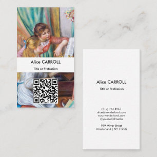 Tarjeta De Visita Renoir - Jóvenes chicas en el piano - Código QR