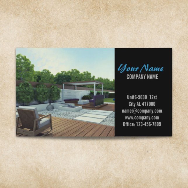 Tarjeta De Visita Renovación Carpintería Construcción de paisajes (Renovation Carpentry Construction landscaping Business Card)
