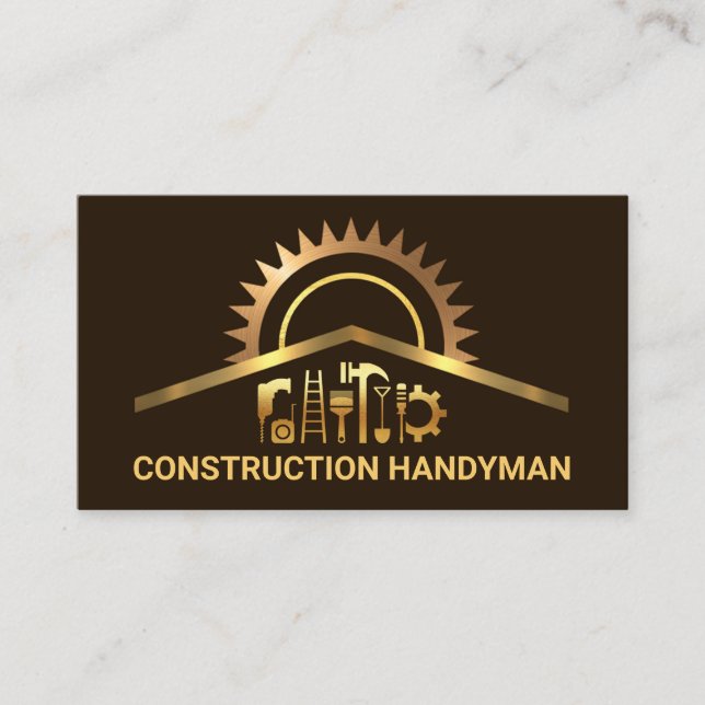 Tarjeta De Visita Renovación de herramientas de mano de construcción (Anverso)