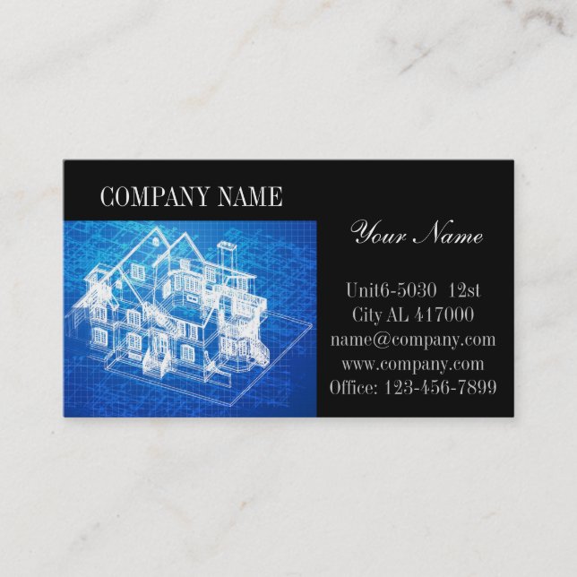 Tarjeta De Visita Renovación de la casa de la construcción de los te (Anverso)