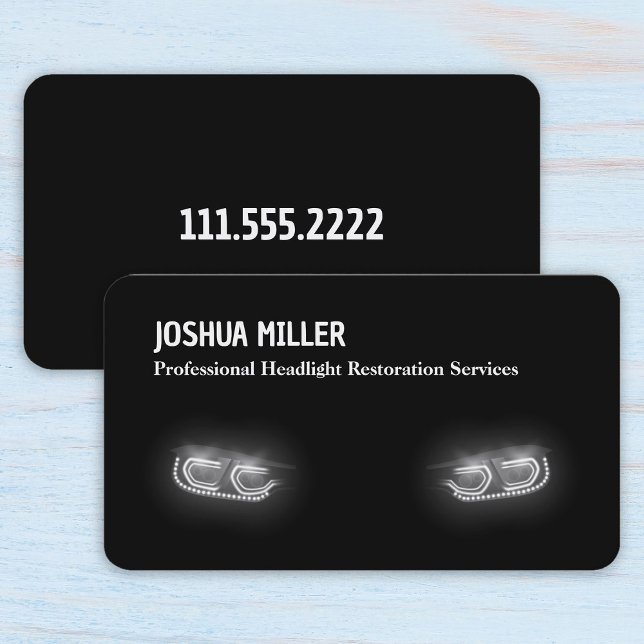 Tarjeta De Visita Renovación de la restauración de los faros del coc (Car Headlight Restoration Renewal Business Cards)
