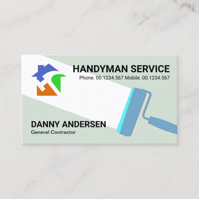 Tarjeta De Visita Renovación del hogar de pincel creativo (Anverso)