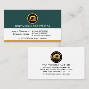 Tarjeta De Visita Renovaciones de inicio de capas de columnas retro