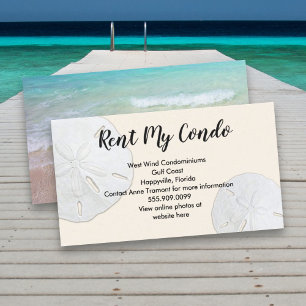 Tarjeta De Visita Rent My Condo Sand Dollars Rental Business Card
