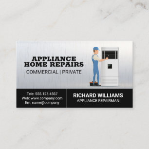 Tarjeta De Visita Repairman Fixing HVAC   Handyman