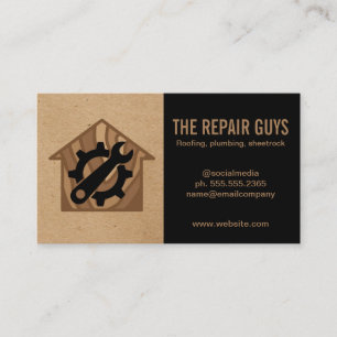 Tarjeta De Visita Repairman   Handyman   Logotipo de la llave de con