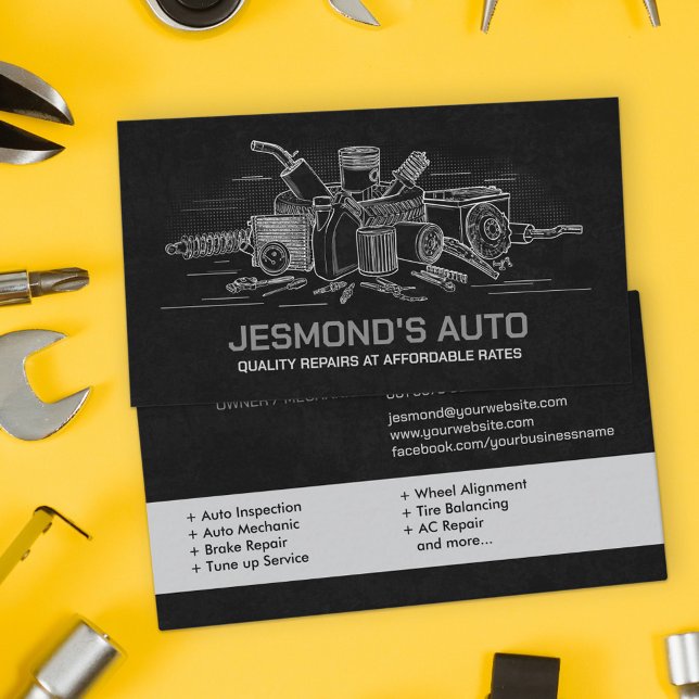 Tarjeta De Visita Reparación automática del vehículo - Mecánico (Subido por el creador)