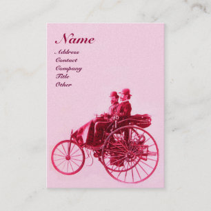 Tarjeta De Visita REPARACIÓN AUTOMOTIVA MONOGRAM fuchsia platino