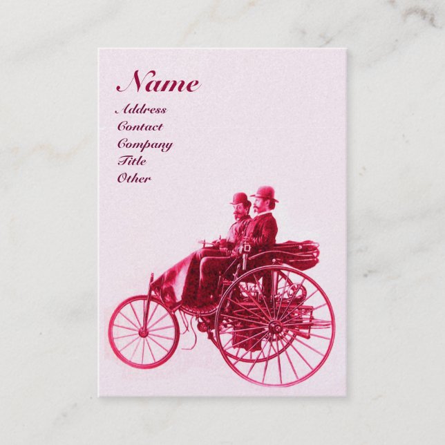 Tarjeta De Visita REPARACIÓN AUTOMOTIVA MONOGRAM perla blanca rosa (Anverso)