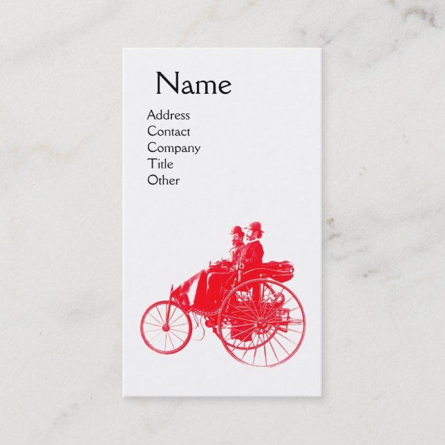 Tarjeta De Visita REPARACIÓN AUTOMOTIVA MONOGRAM perla roja blanca (Anverso)