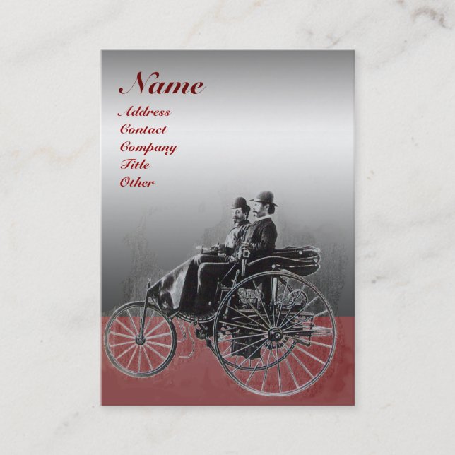 TARJETA DE VISITA REPARACIÓN AUTOMOTIVA - MONOGRAMA AUTOMOTIVO, ROJO (Anverso)