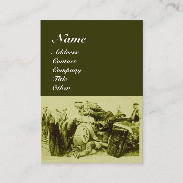 Tarjeta De Visita REPARACIÓN AUTOMOTIVA, rojo verde (Anverso)