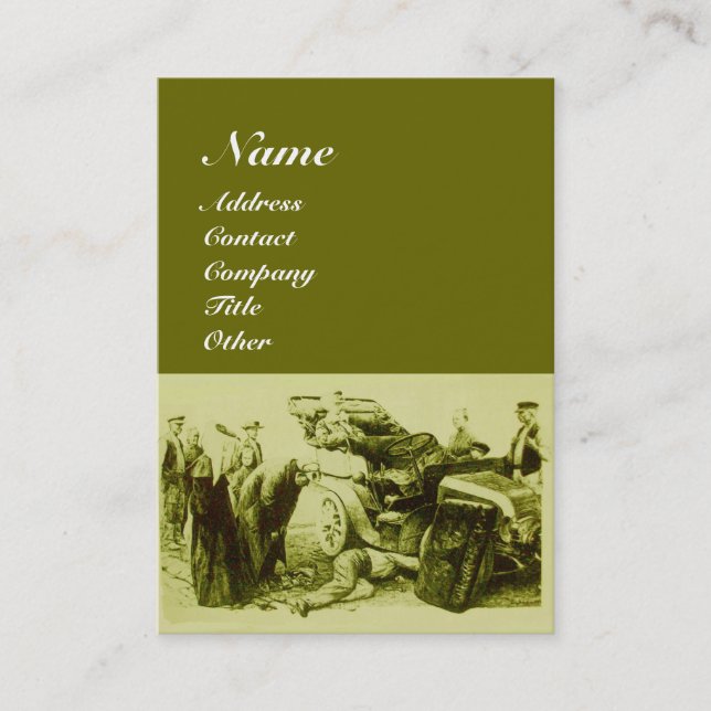 Tarjeta De Visita REPARACIÓN AUTOMOTIVA, rojo verde (Anverso)