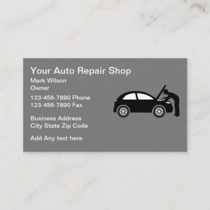 Tarjeta De Visita Reparación Automotriz de Mecánica de Autos