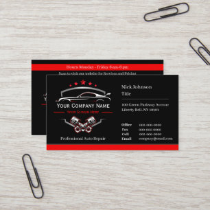 Tarjeta De Visita Reparación Automotriz Profesional, Mecánico de Aut