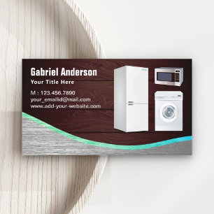 Tarjeta De Visita Reparación de aparatos caseros de acero de madera 