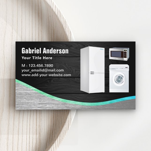 Tarjeta De Visita Reparación de aparatos caseros de acero de madera  (Subido por el creador)