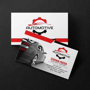 Tarjeta De Visita Reparación de automóviles automotrices rojos, piez