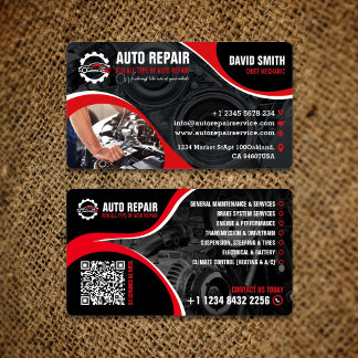 Tarjeta De Visita Reparación de Autos, Mecánico Móvil, Editable