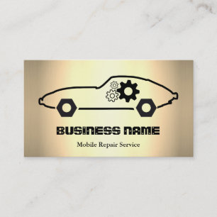 Tarjeta De Visita Reparación de Autos Moderna Mecánico Automotriz de