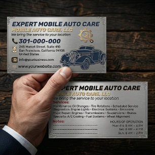 Tarjeta De Visita Reparación de Autos y Especialista en AC de Autos 
