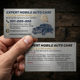 Tarjeta De Visita Reparación de Autos y Especialista en AC de Autos 
