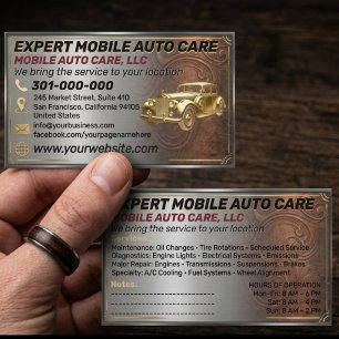 Tarjeta De Visita Reparación de Autos y Especialista en AC de Autos 