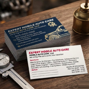 Tarjeta De Visita Reparación de Autos y Especialista en AC de Autos 