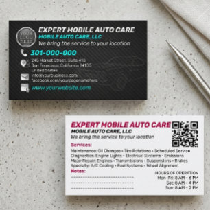 Tarjeta De Visita Reparación de Autos y Especialista en AC de Autos 