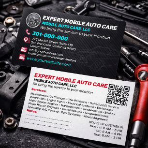 Tarjeta De Visita Reparación de Autos y Especialista en AC de Autos 
