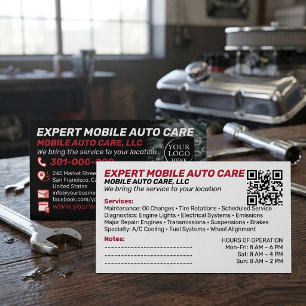Tarjeta De Visita Reparación de Autos y Especialista en AC de Autos 
