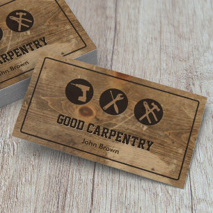 Tarjeta De Visita Reparación de carpintería de madera para bastidor