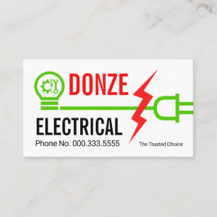 Tarjeta De Visita Reparación de Circuito de Enchufe de Bombilla
