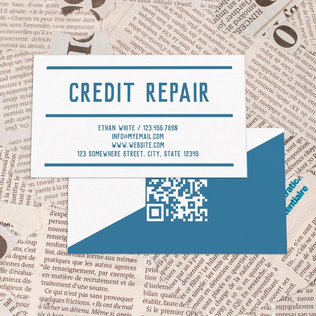 Tarjeta De Visita Reparación de crédito QR del personalizado (Custom QR Credit Repair Business Cards)