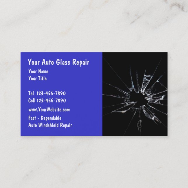 Tarjeta De Visita Reparación de cristal auto (Anverso)