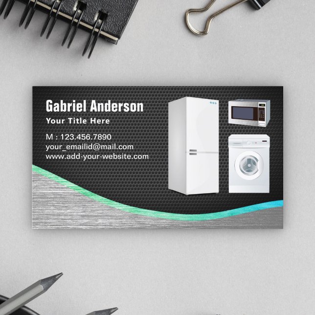 Tarjeta De Visita Reparación de dispositivos de hogar de acero en ma (Subido por el creador)