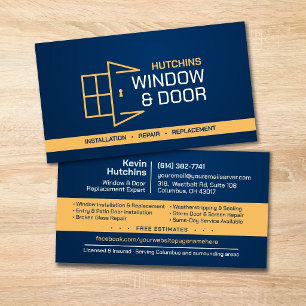 Tarjeta De Visita Reparación de Instalación de Ventanas y Puertas Pr