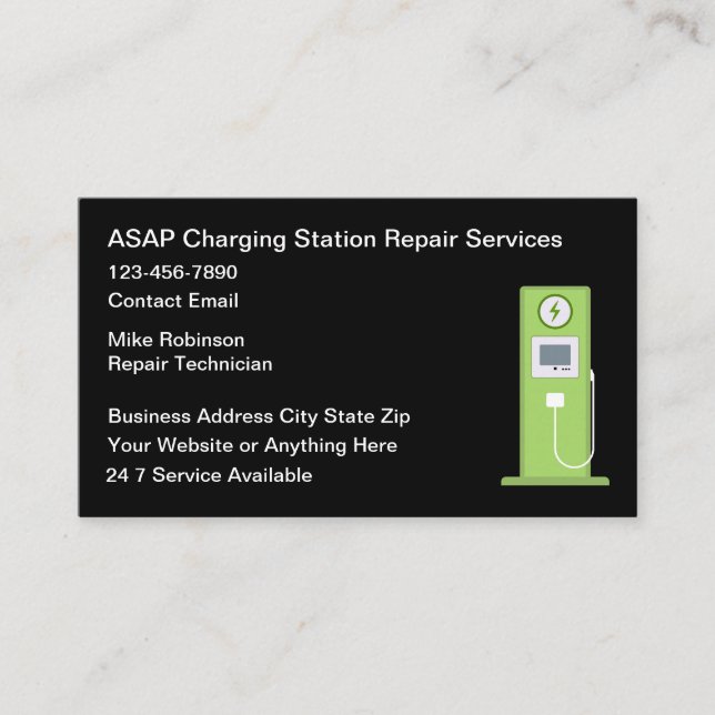 Tarjeta De Visita Reparación de la estación de carga eléctrica de au (Anverso)