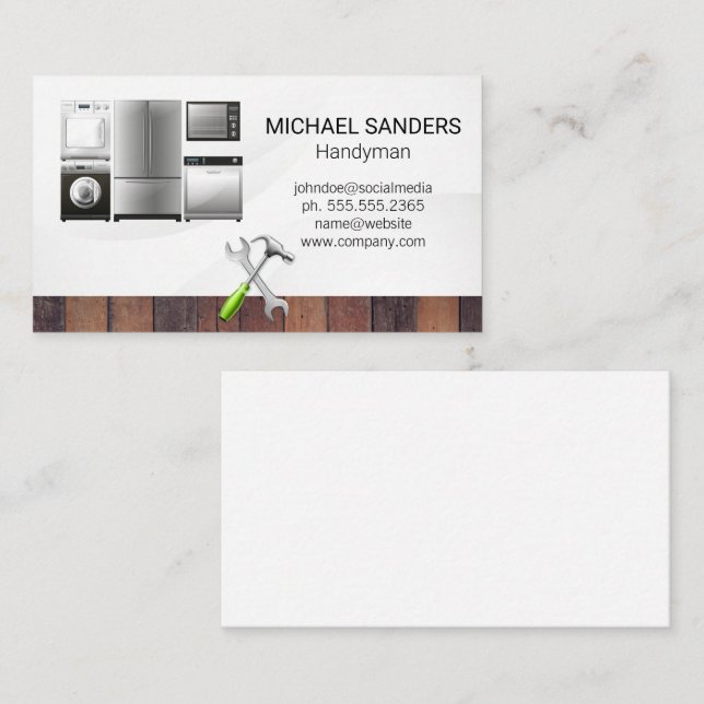 Tarjeta De Visita Reparación de mantenimiento (Anverso / Reverso)