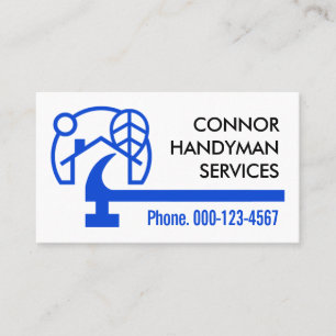Tarjeta De Visita Reparación de Paisajes de Hogar Blue Hammer