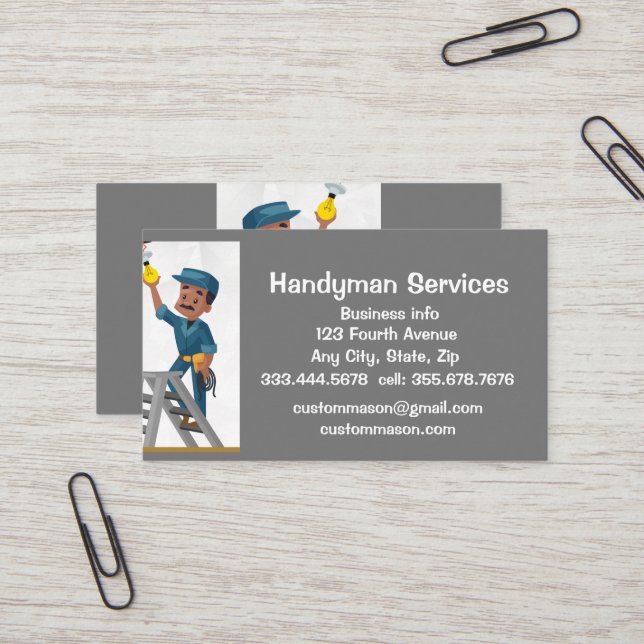Tarjeta De Visita Reparación de servicios de Handyman para personali (Anverso/Reverso In Situ)