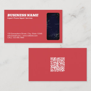 Tarjeta De Visita Reparación de teléfono QR Red