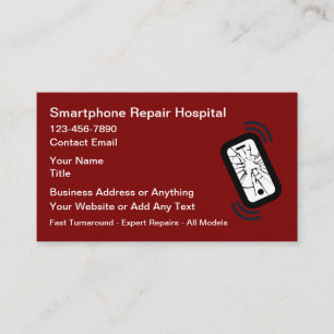Tarjeta De Visita Reparación de Teléfonos Inteligentes Simple 